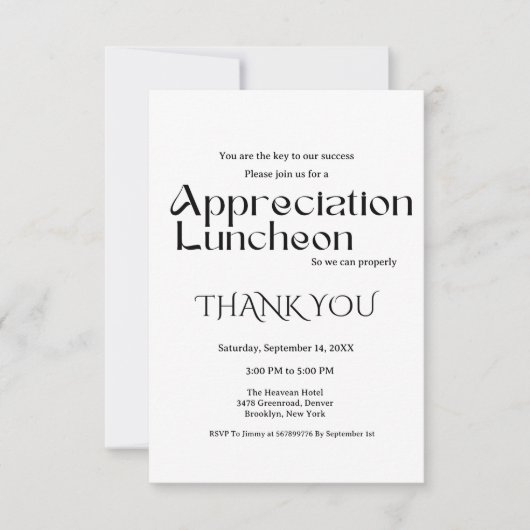 Modern script appreciatie party dankbare partij kaart (Voorkant)