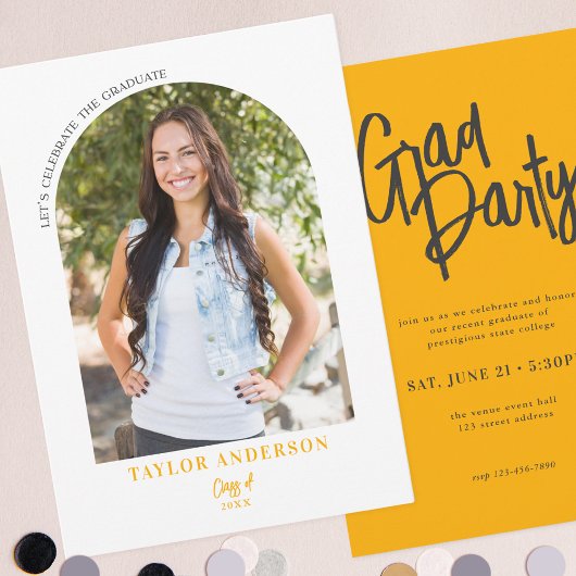 Modern Script Arch Foto Geel Grijs Afstudeerder Pa Kaart