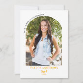 Modern Script Arch Foto Geel Grijs Afstudeerder Pa Kaart (Voorkant)