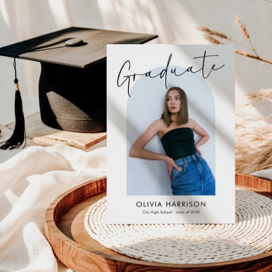 Modern Script Arch Photo Afstuderen Kaart