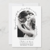 Modern Script Arch Photo Wedding Kaart (Voorkant)