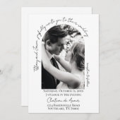 Modern Script Arch Photo Wedding Kaart (Voorkant / Achterkant)