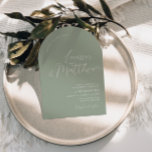 Modern Script Arch Sage Wedding Invitation Kaart<br><div class="desc">Introduceer uw huwelijksviering met tijdloze elegantie met behulp van onze boogvormige huwelijksuitnodiging. Deze prachtig gemaakte uitnodiging is ontworpen voor koppels die de schoonheid van eenvoud en sophisticatie waarderen. Het unieke boogsilhouet biedt een sierlijke en eigentijdse aanwezigheid, waardoor het de aandacht trekt en dient als een gekoesterde herinnering voor uw gasten....</div>