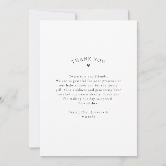 Modern Script Baby 4 Fotocollage Bedankkaart (Achterkant)