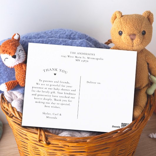 Modern Script Baby 4 Fotocollage Briefkaart