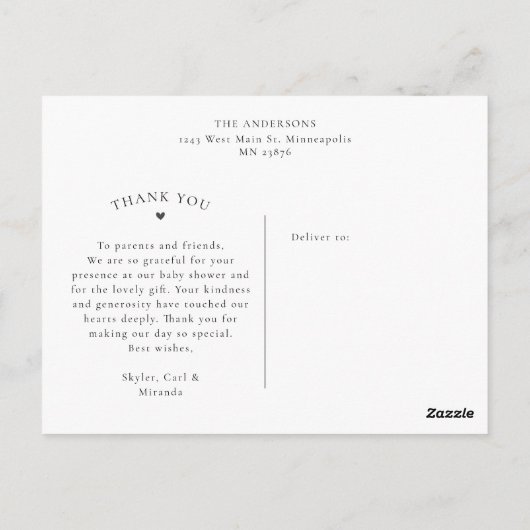 Modern Script Baby 4 Fotocollage Briefkaart (Achterkant)