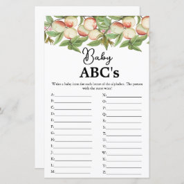 Modern script Baby Abc's baby shower spel