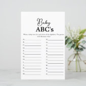 Modern script Baby Abc's baby shower spel (Staand voorkant)