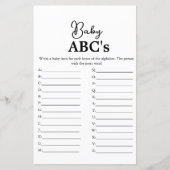 Modern script Baby Abc's baby shower spel (Voorkant)