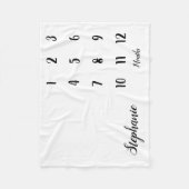 Modern Script Baby Milestone babydeken Fleece Deken (Voorkant)