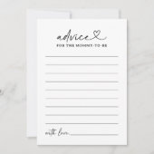 Modern Script Baby shower Advies Kaart (Voorkant)