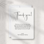Modern Script-Baby shower-bedankkaart Kaart
