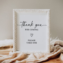 Modern Script Baby shower Bedankt Favorieten Sign Poster