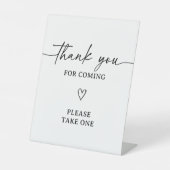 Modern Script Baby shower Bedankt Favorieten Sign Reclamebord Met Voetstuk (Voorkant)