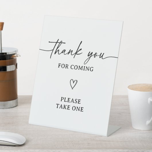 Modern Script Baby shower Bedankt Favorieten Sign Reclamebord Met Voetstuk (Insitu)