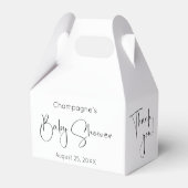 Modern Script-Baby shower Bedankt voor de vakken Bedankdoosjes (Achterkant)