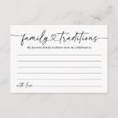 Modern Script Baby shower Family Traditions Kaart (Voorkant)