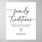 Modern Script Baby shower Family Traditions Sign Poster (Voorkant)