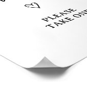 Modern Script Baby shower Favors Sign Poster (Hoek)