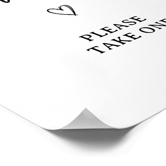 Modern Script Baby shower Favors Sign Poster (Hoek)