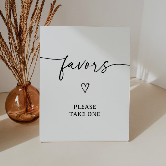 Modern Script Baby shower Favors Sign Reclamebord Met Voetstuk