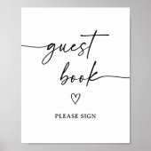 Modern Script Baby shower Gastenboek Sign Poster (Voorkant)