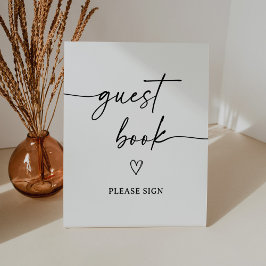 Modern Script Baby shower Gastenboek Sign Reclamebord Met Voetstuk