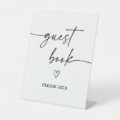 Modern Script Baby shower Gastenboek Sign Reclamebord Met Voetstuk (Voorkant)