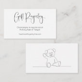 Modern Script Baby shower Gift Registry Informatiekaartje (Voorkant / Achterkant)
