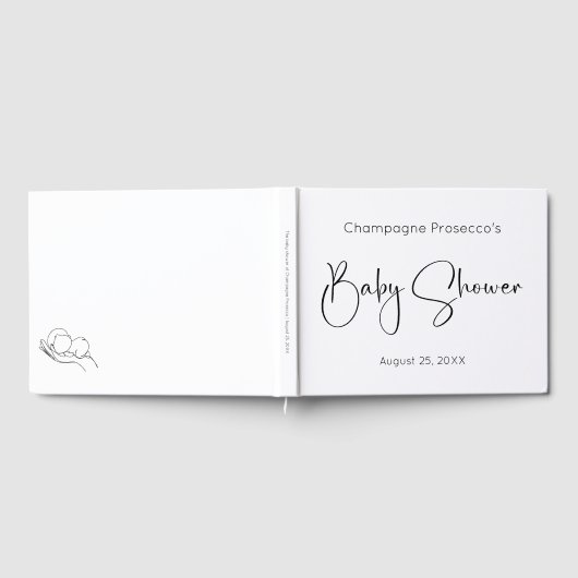 Modern Script Baby shower Guestbook Gastenboek (Volledig)