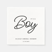 Modern script Baby shower Het is een jongen