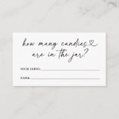 Modern Script Baby shower Hoeveel Snoepjes Kaarten (Voorkant)
