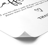 Modern Script Baby shower Luier Raffle Sign Poster (Hoek)