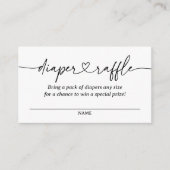 Modern Script Baby shower Luier Raffle Ticket Informatiekaartje (Voorkant)