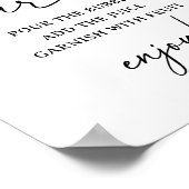 Modern Script Baby shower Momosa Bar Sign Poster (Hoek)