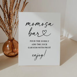 Modern Script Baby shower Momosa Bar Sign Reclamebord Met Voetstuk