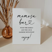 Modern Script Baby shower Momosa Bar Sign Reclamebord Met Voetstuk