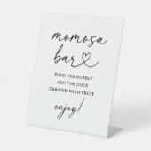 Modern Script Baby shower Momosa Bar Sign Reclamebord Met Voetstuk (Voorkant)
