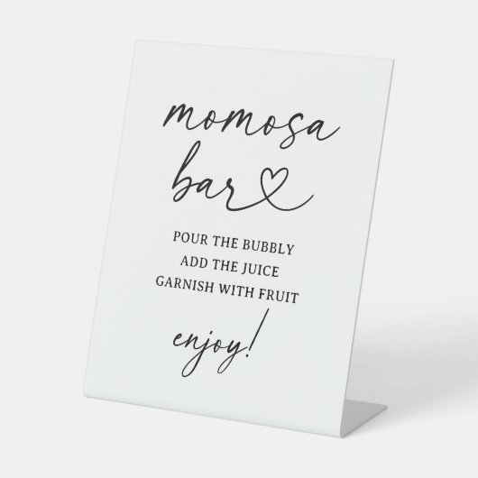 Modern Script Baby shower Momosa Bar Sign Reclamebord Met Voetstuk (Voorkant)