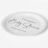 Modern Script-Baby shower Papieren Bordje (Gekanteld)