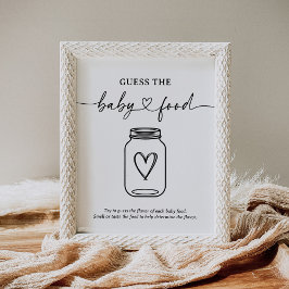 Modern script Baby shower raden het Baby Food teke Poster