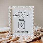 Modern script Baby shower raden het Baby Food teke Poster