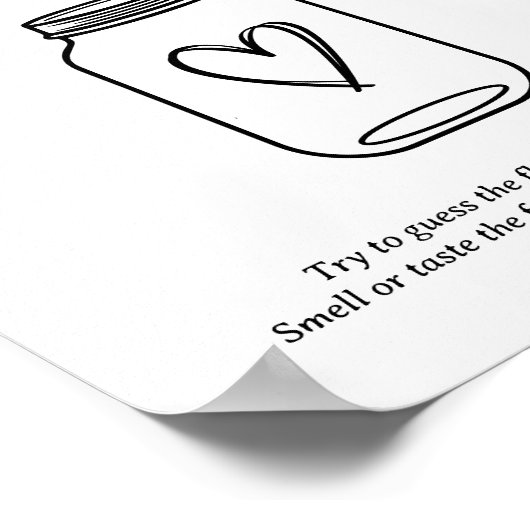 Modern script Baby shower raden het Baby Food teke Poster (Hoek)