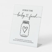 Modern script Baby shower raden het Baby Food teke Reclamebord Met Voetstuk (Voorkant)