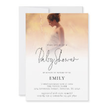 Modern script Baby shower voor fotobedekking toevo