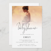 Modern script Baby shower voor fotobedekking toevo Kaart (Voorkant / Achterkant)