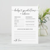 Modern Script Baby shower Voorspellingen en Advies Kaart (Staand voorkant)