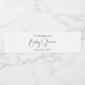 Modern Script-Baby shower Waterfles Etiket (Enkel label)