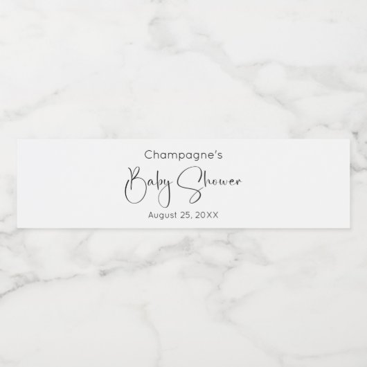 Modern Script-Baby shower Waterfles Etiket (Enkel label)