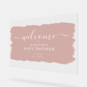 Modern Script Baby shower Welkom Paint Blush Acryl Bord (Hoek)